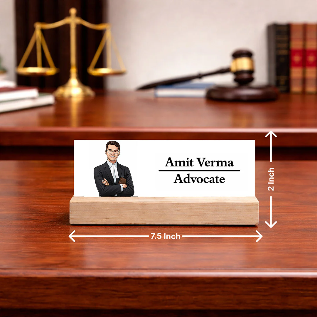 Personalized Wooden Name Desk Name Plate for Advocate, Lawyer, Office Desk(7.5x2 Inch) - Image 2