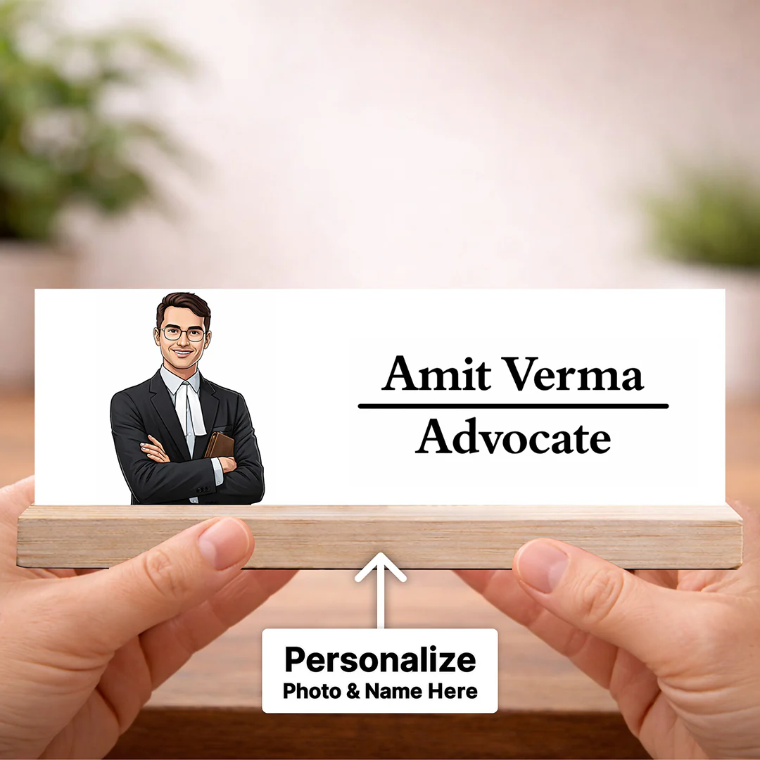 Personalized Wooden Name Desk Name Plate for Advocate, Lawyer, Office Desk(7.5x2 Inch) - Image 3