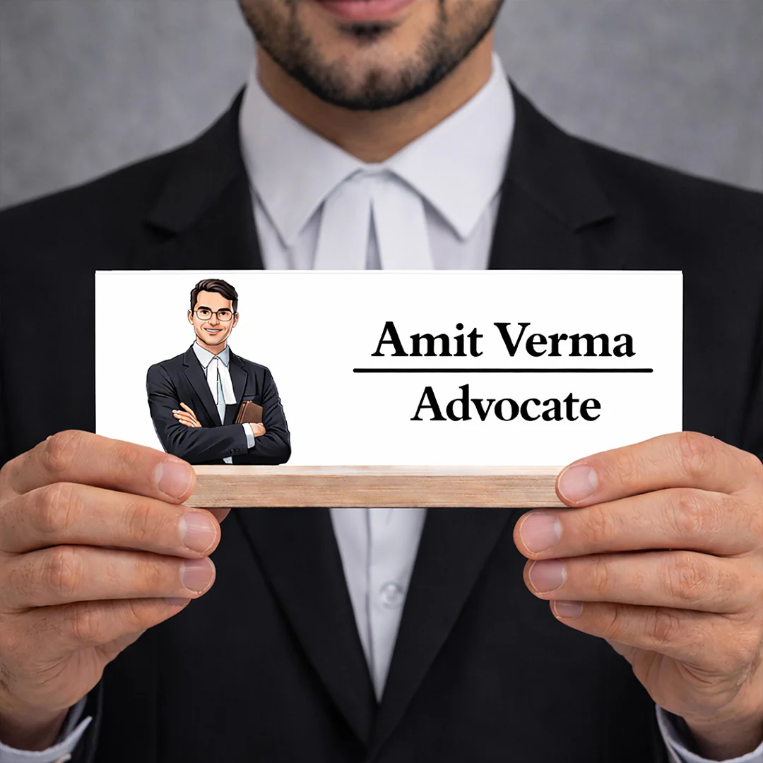 Personalized Wooden Name Desk Name Plate for Advocate, Lawyer, Office Desk(7.5x2 Inch) - Image 4