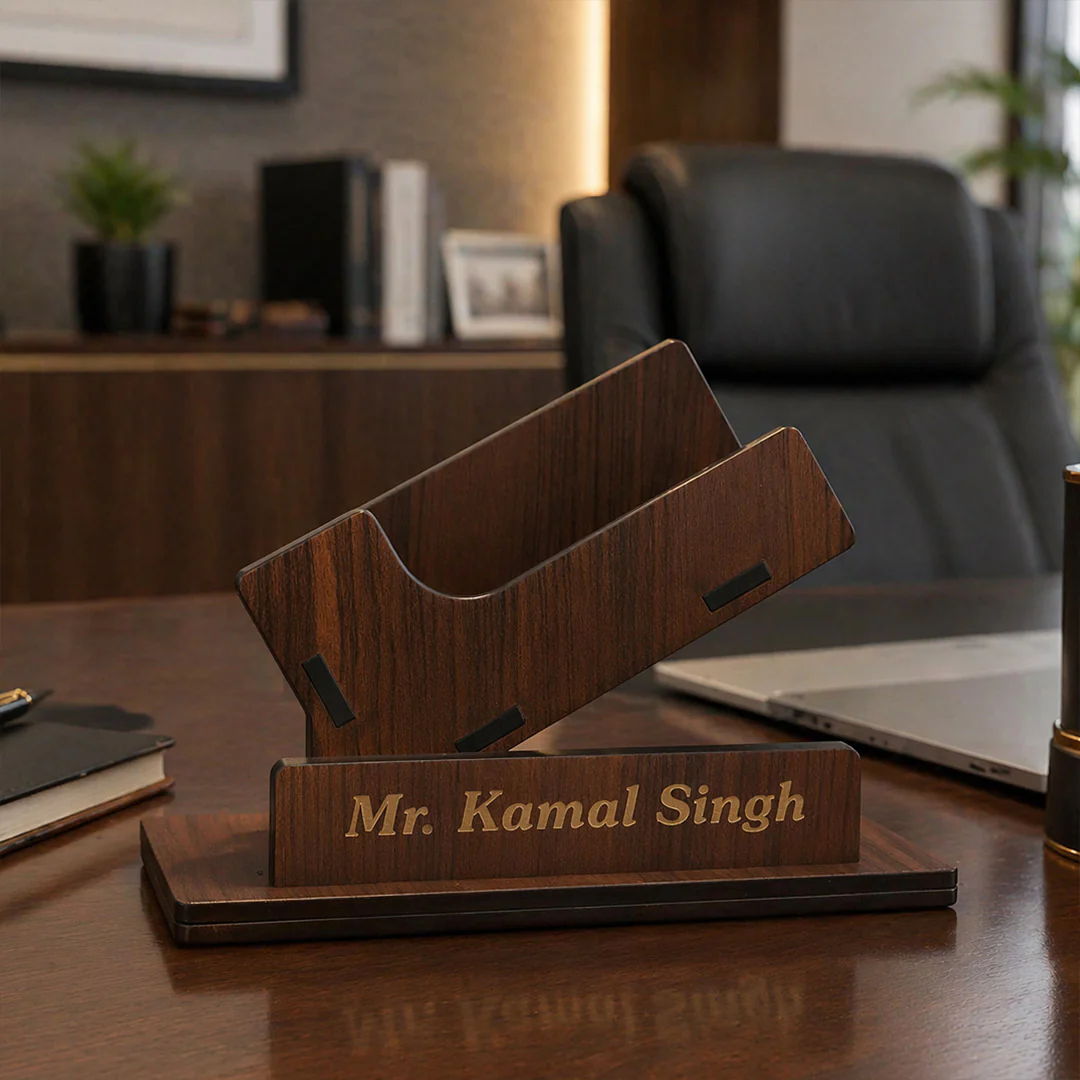 Personalized Wooden Visiting Card Holder(5x5")