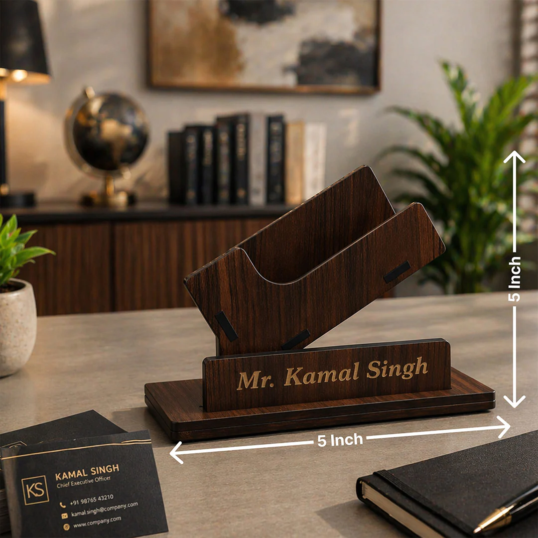 Personalized Wooden Visiting Card Holder(5x5") - Image 2