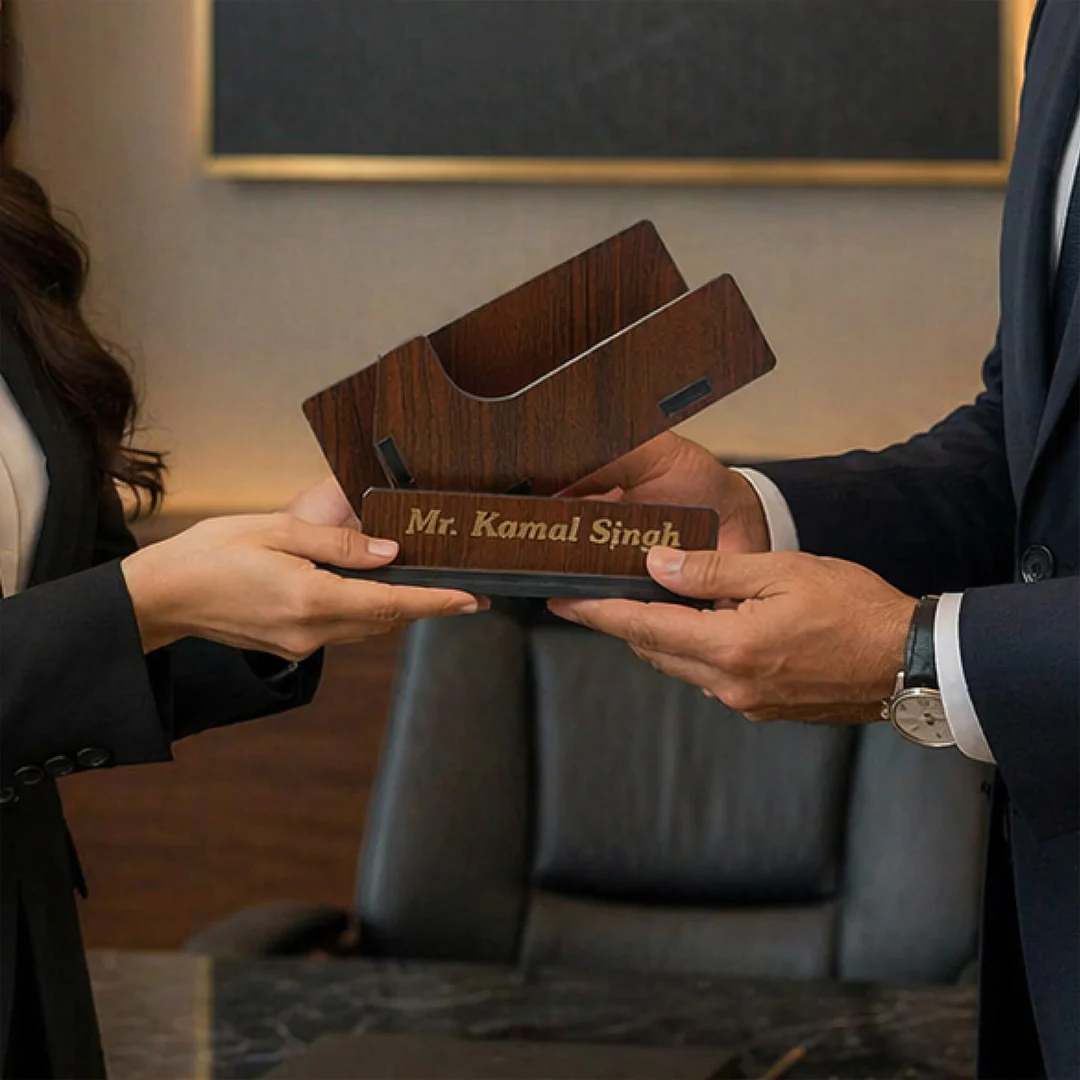 Personalized Wooden Visiting Card Holder(5x5") - Image 3