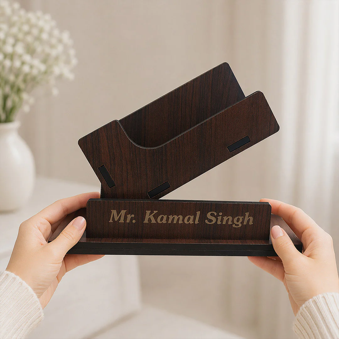 Personalized Wooden Visiting Card Holder(5x5") - Image 4