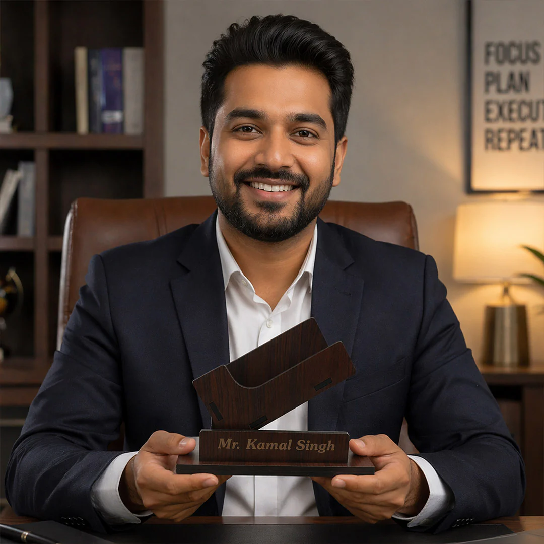 Personalized Wooden Visiting Card Holder(5x5") - Image 5