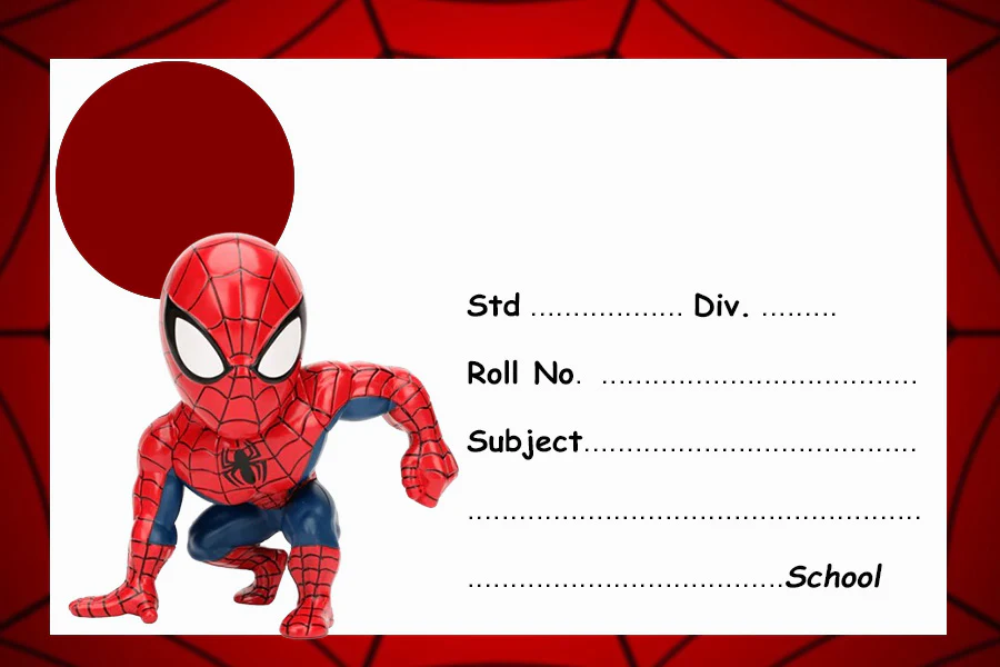 Spiderman Personalied Notebook Name Slips | 12x18" Sheet with 36 Labels - Image 2