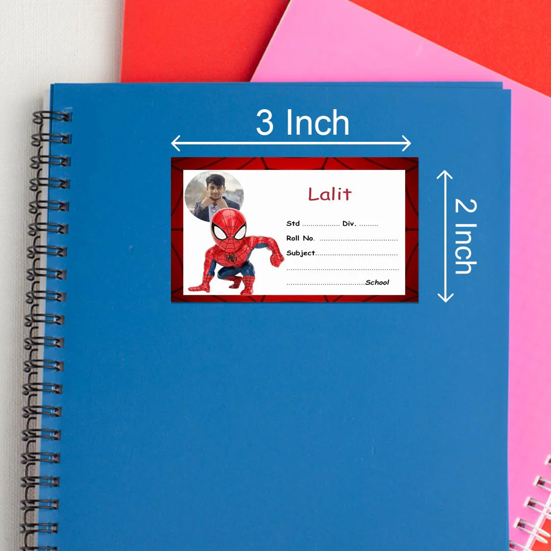 Spiderman Personalied Notebook Name Slips | 12x18" Sheet with 36 Labels - Image 3