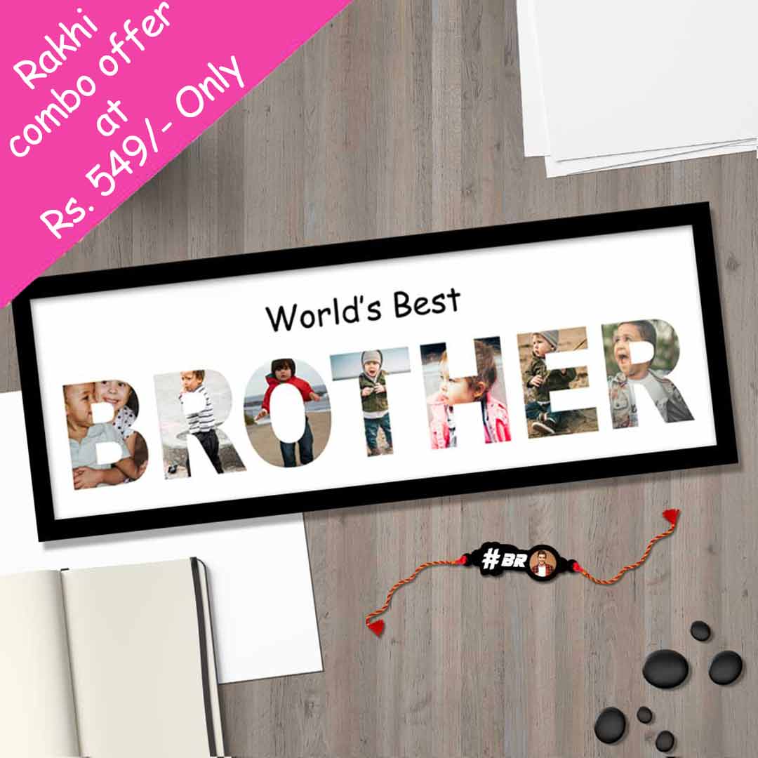 Photo Collage Frame-Rakhi Gift for Brother Online -6 X 18 inch