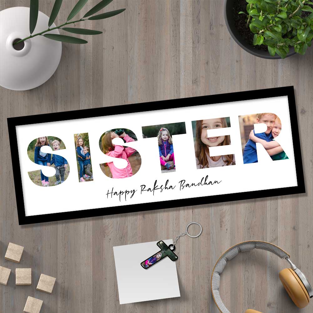 Photo Collage Frame -Best Rakhi Gift for Sister -6 x 18 inch - Image 4
