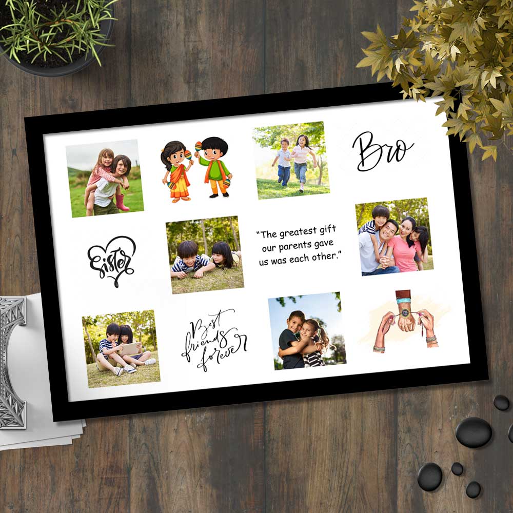 Photo Collage Frame- Bro-Sis Frame for Rakhi-8X12 inch - Image 2