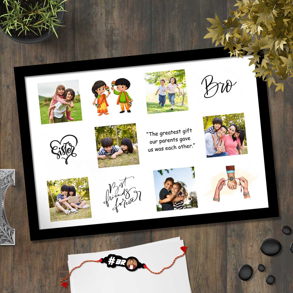 Photo Collage Frame- Bro-Sis Frame for Rakhi-8X12 inch - Image 5