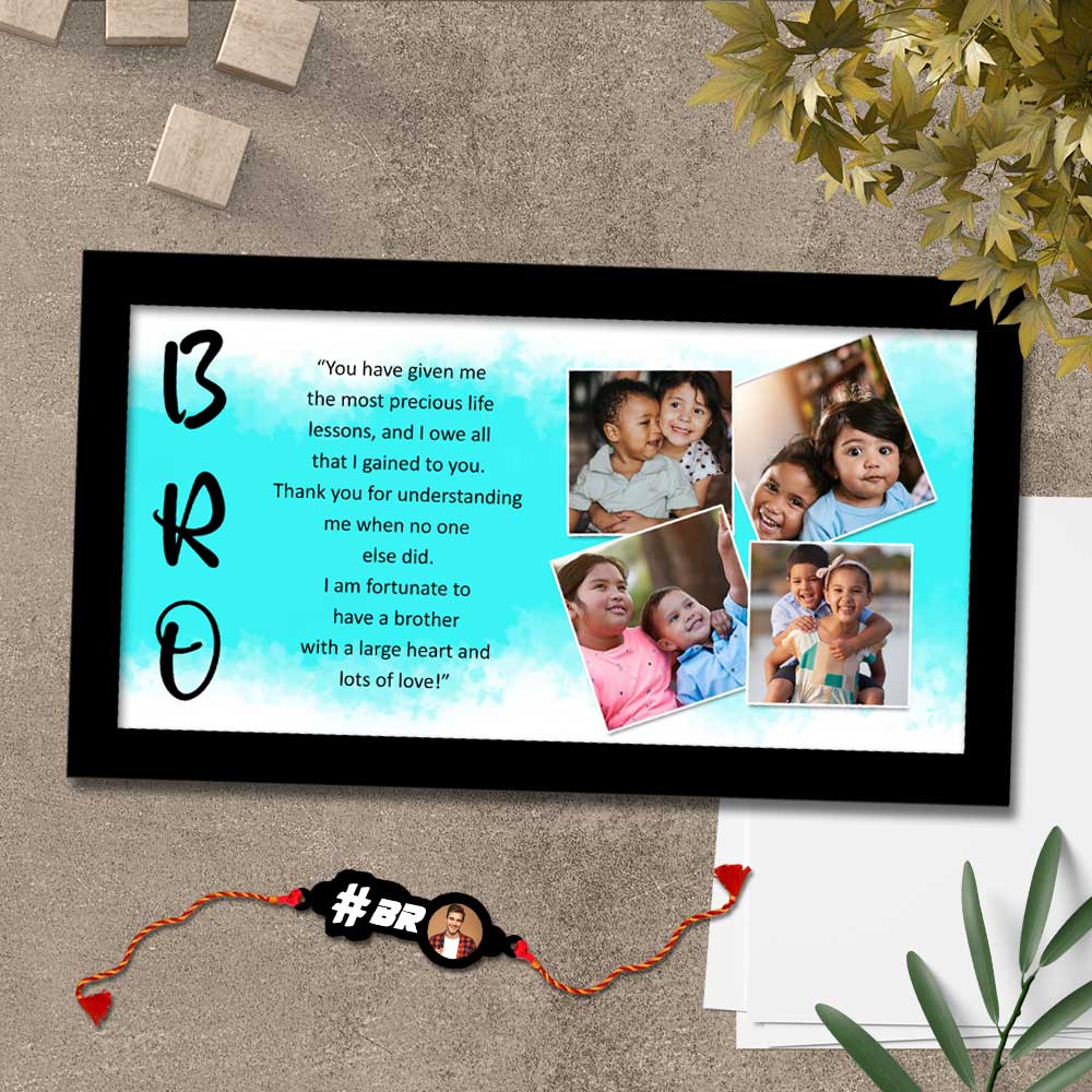 Photo Collage Frame-Rakhi Special Frame for Brother-6 x12 inch - Image 4