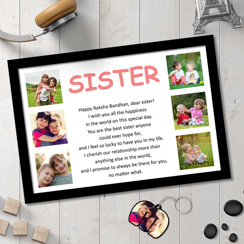Photo Collage Frame-Sister Frame for Raksha Bandhan-8X12 inch - Image 4