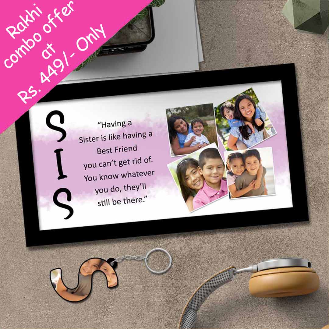 Photo Collage Frame- Unique Gifts for Sister on Rakhi-6 x 12 inch