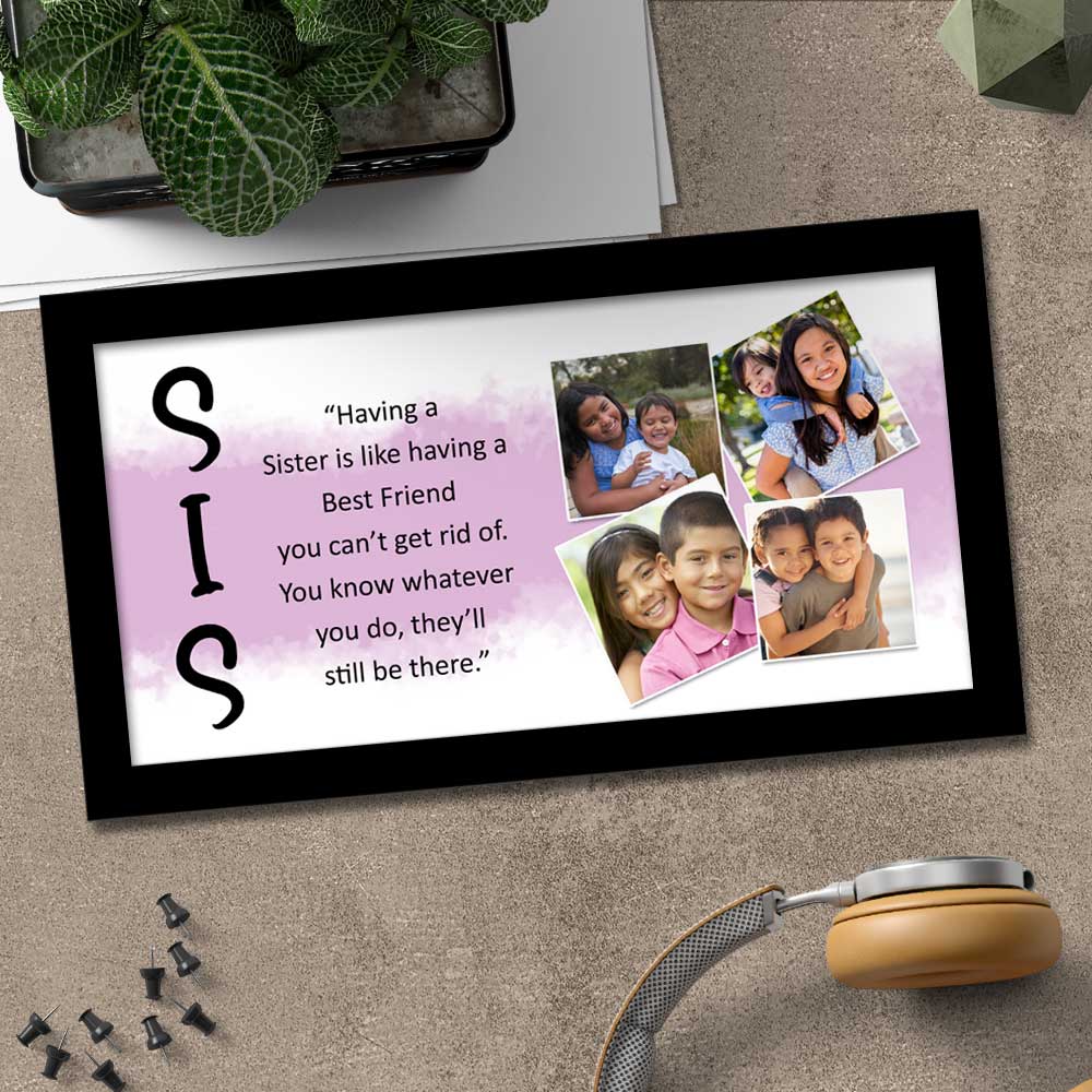 Photo Collage Frame- Unique Gifts for Sister on Rakhi-6 x 12 inch - Image 2