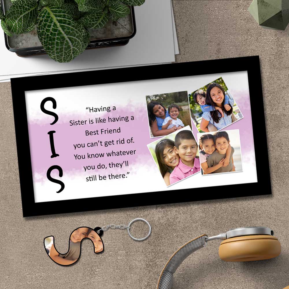 Photo Collage Frame- Unique Gifts for Sister on Rakhi-6 x 12 inch - Image 4