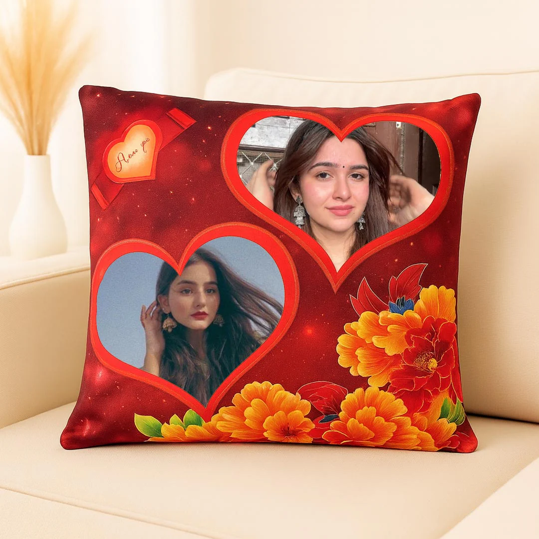 Photo Cushion with Heart Design