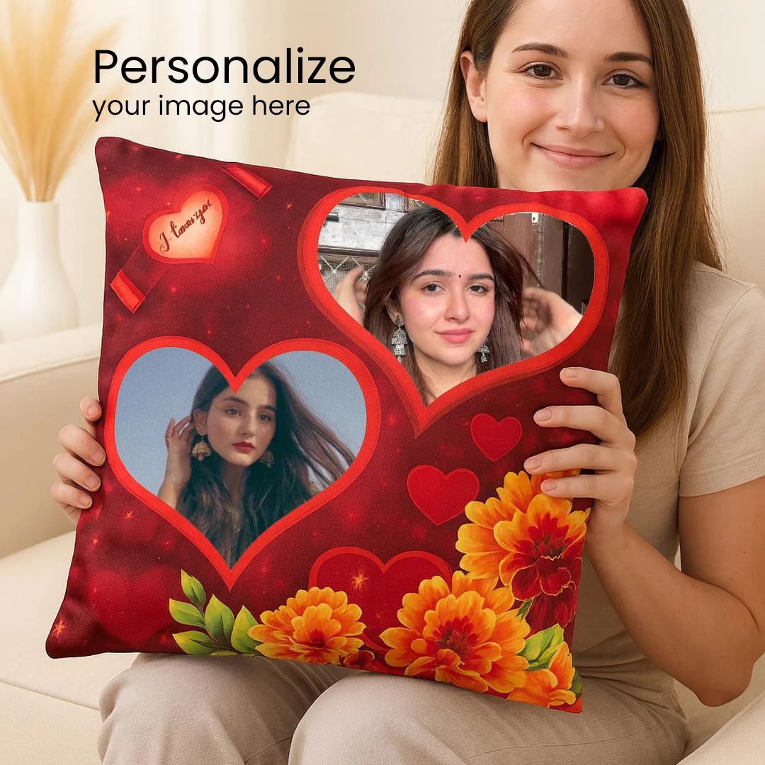 Photo Cushion with Heart Design - Image 2