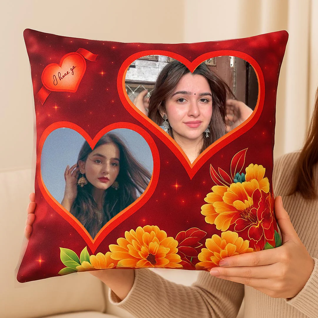 Photo Cushion with Heart Design - Image 4