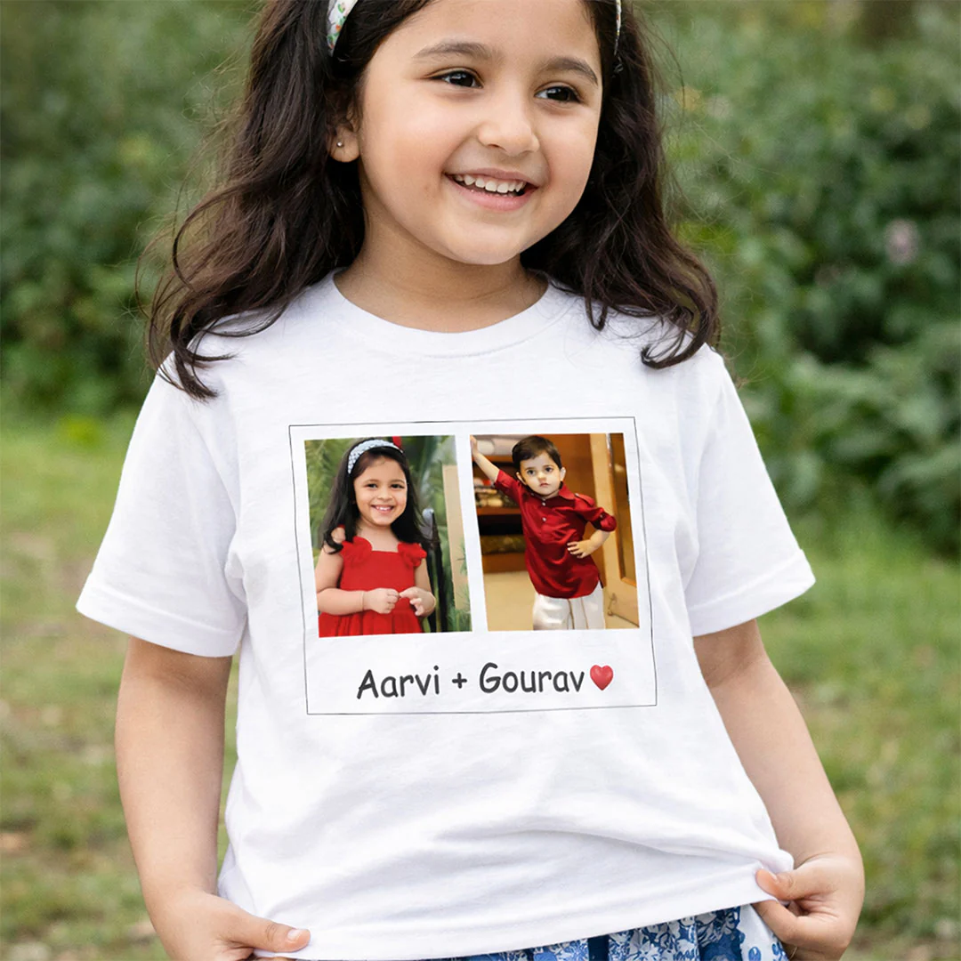 Polaroid Style Kids Photo White T-Shirt - Image 5