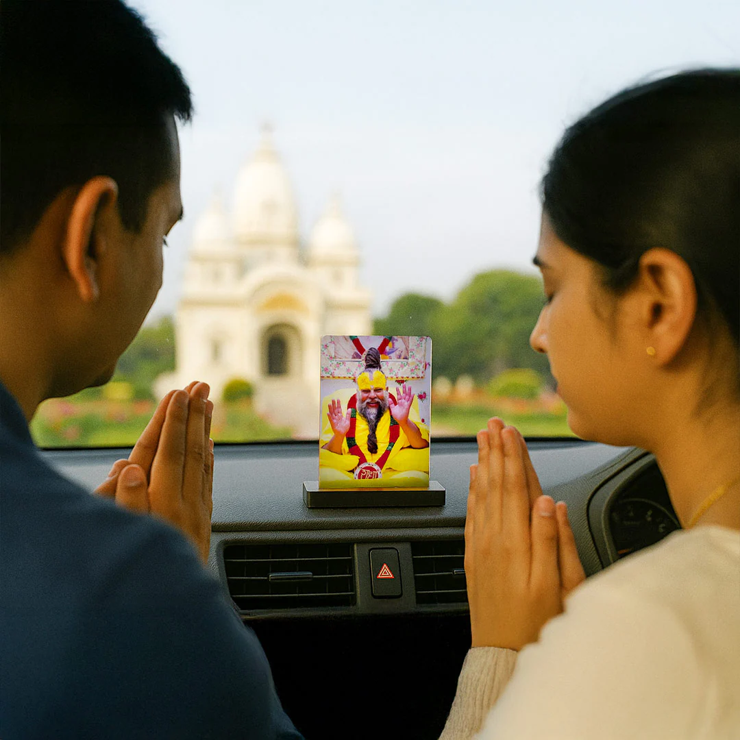 Premanand Ji Maharaj Car Dashboard Acrylic Frame - Image 3