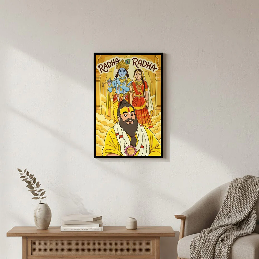 Premanand Maharaj Ji & Radha Krishna Divine Devotional Wall Photo Frame (8×12”) - Image 4