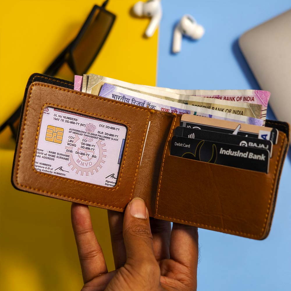 Premium Color Leather Wallet - Brown - Image 4