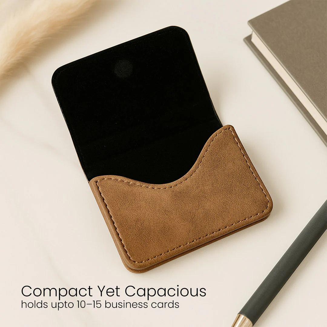Premium Personalized Leather Business Card Holder - Image 3