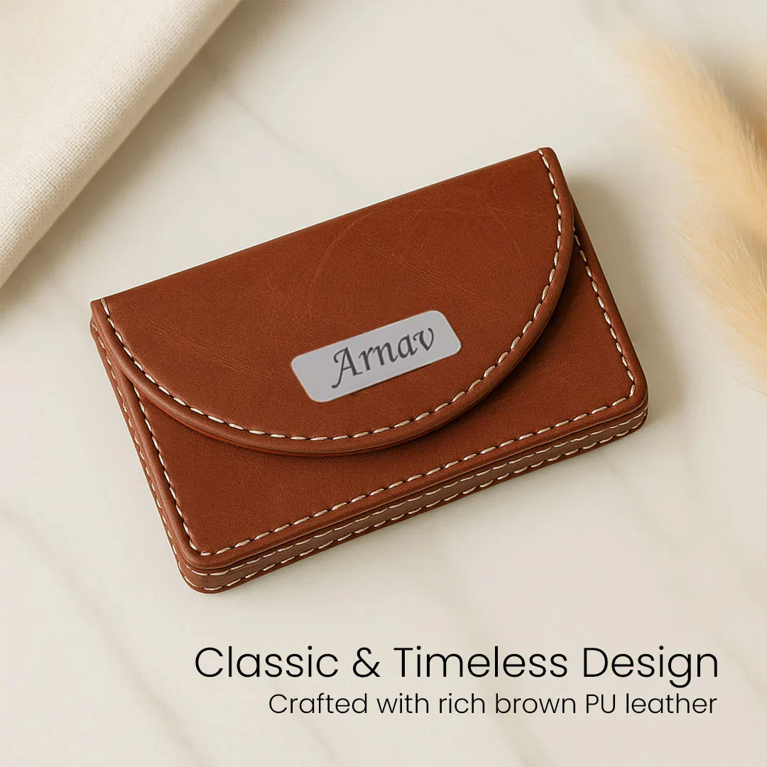 Premium Personalized Leather Card Holder - Image 4