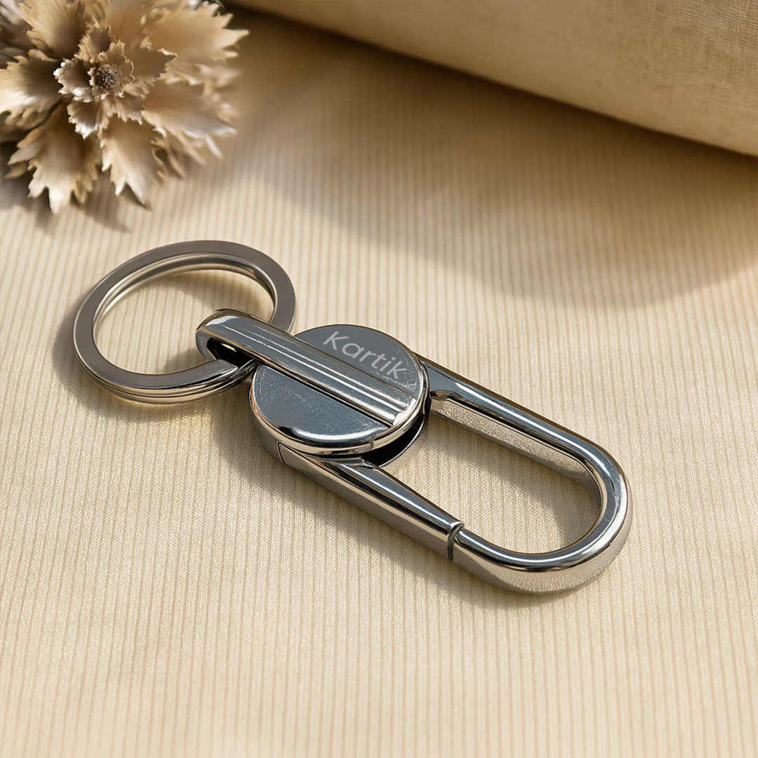 Premium Silver Metal Keychain with Name - Image 3