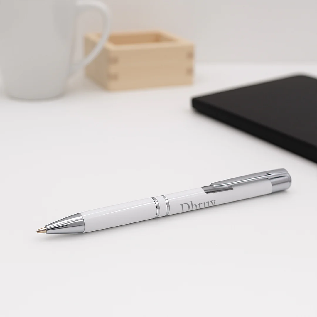 Premium White Pen with Name