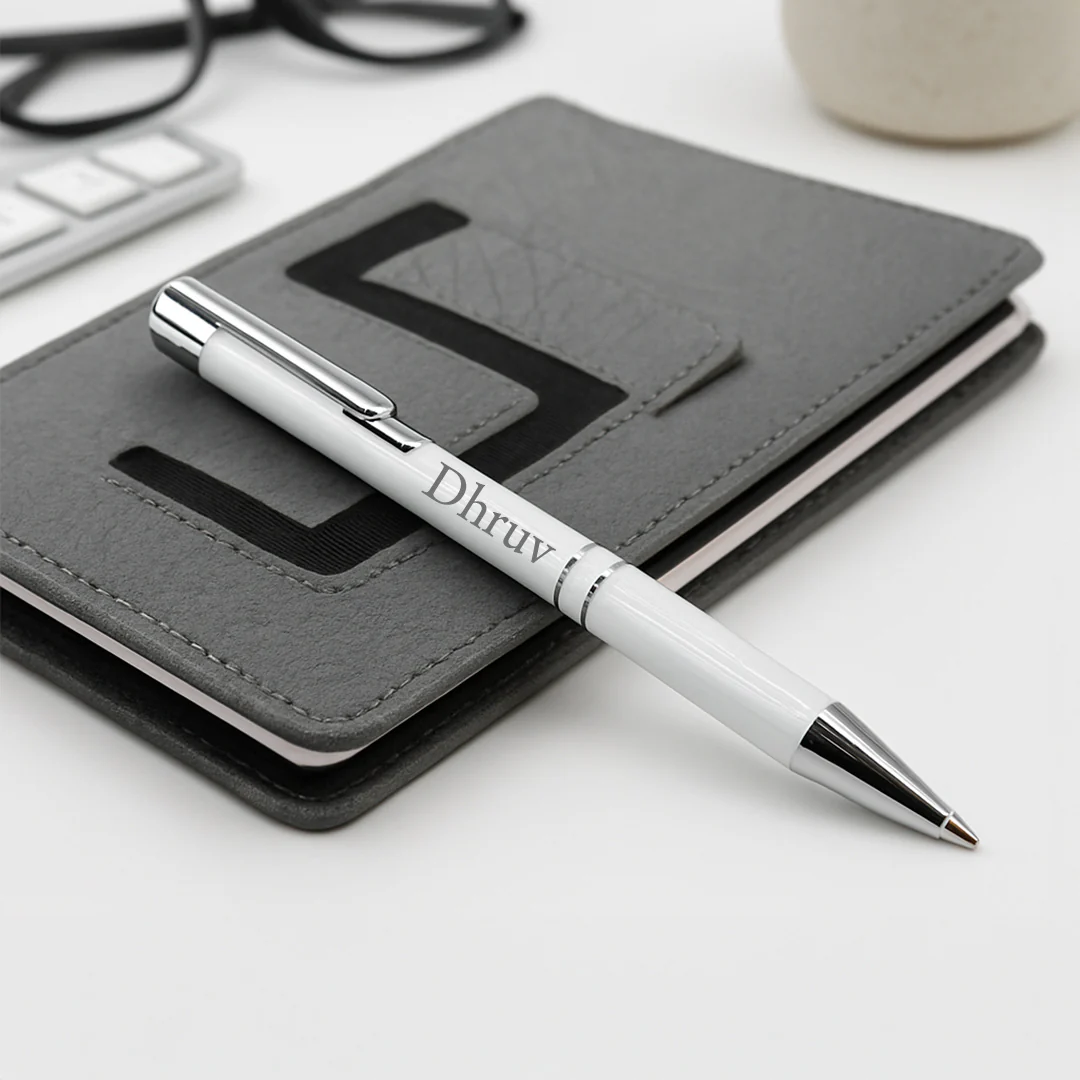 Premium White Pen with Name - Image 3