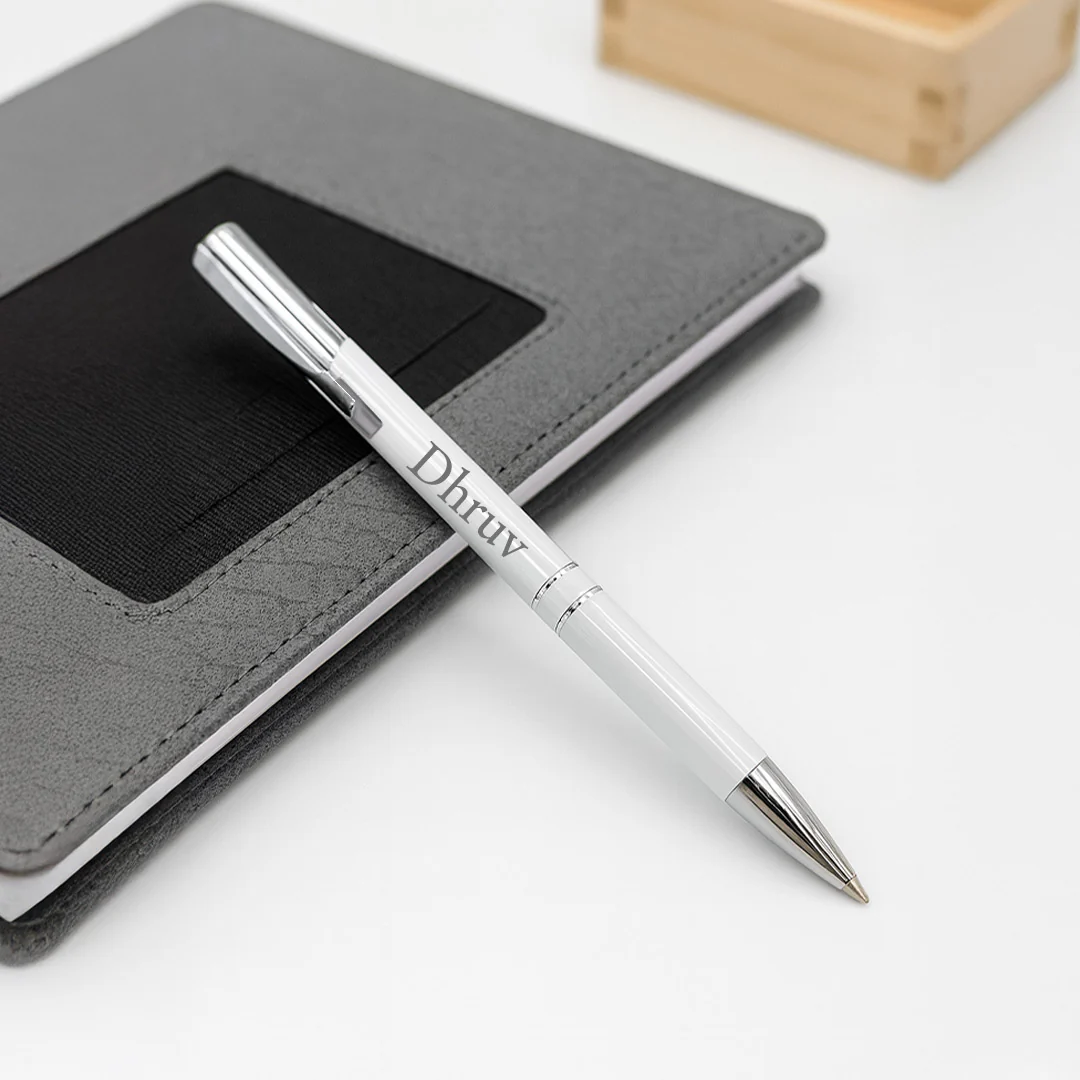 Premium White Pen with Name - Image 4