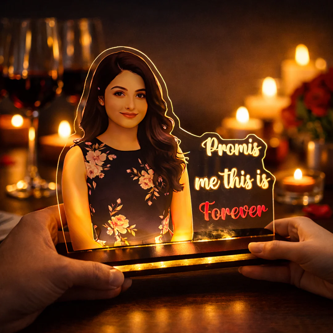 Promise Forever Glow – Personalized Photo Acrylic Lamp - Image 3
