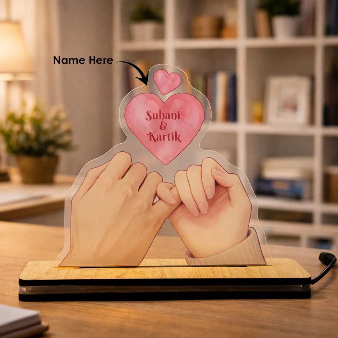 Promise of Love – Personalized Couple Hands Acrylic Lamp - Image 6