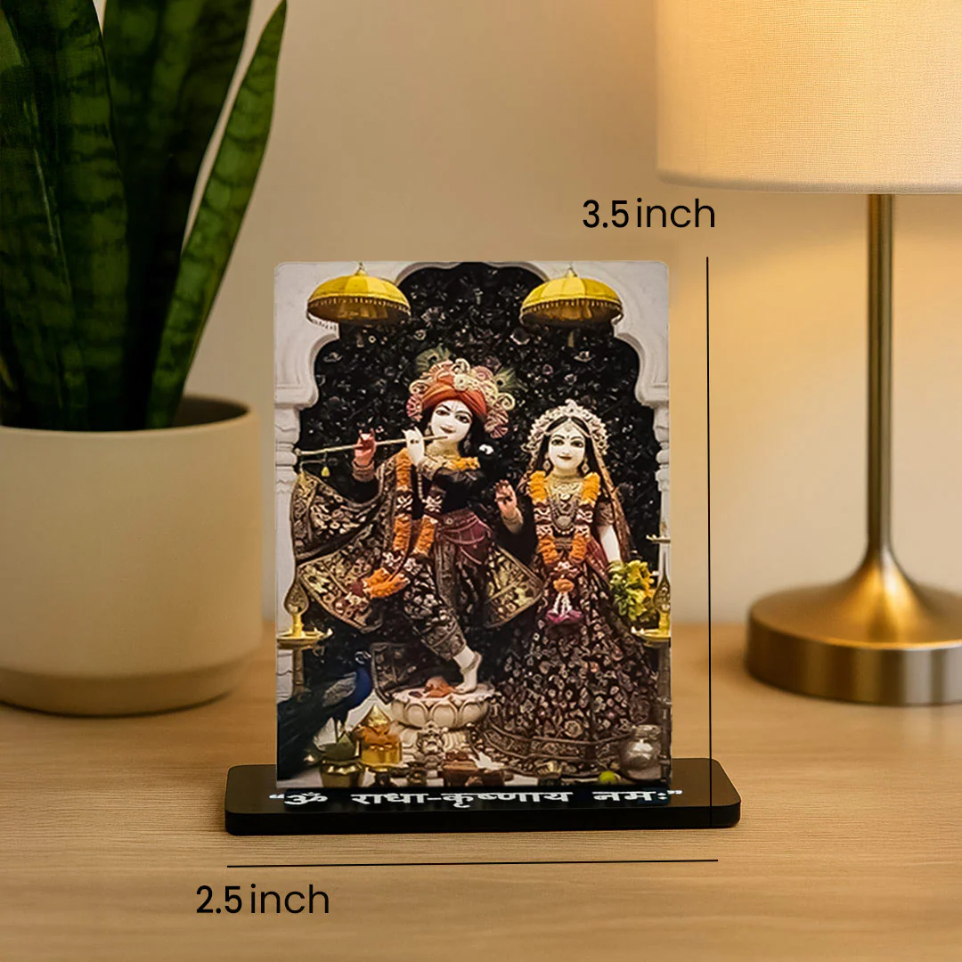 Radha Krishna Acrylic Car Dashboard- 2.5×3.5" - Image 3