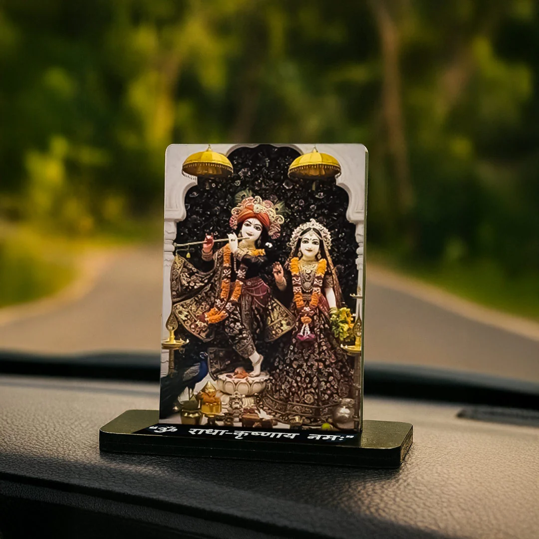 Radha Krishna Acrylic Car Dashboard- 2.5×3.5" - Image 5