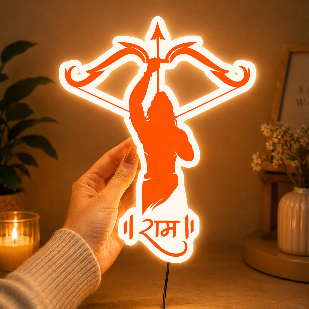 Ram Ji Acrylic LED Wall Decor Lamp | Spiritual Mandir & Room Decoration- 12x14" - Image 5