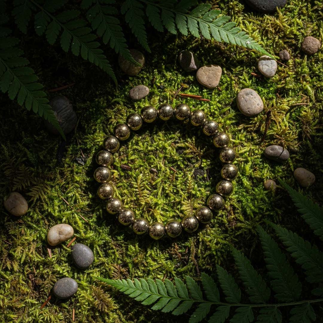 Raw Pyrite Bracelet – Certified Natural Crystal for Money, Confidence & Success