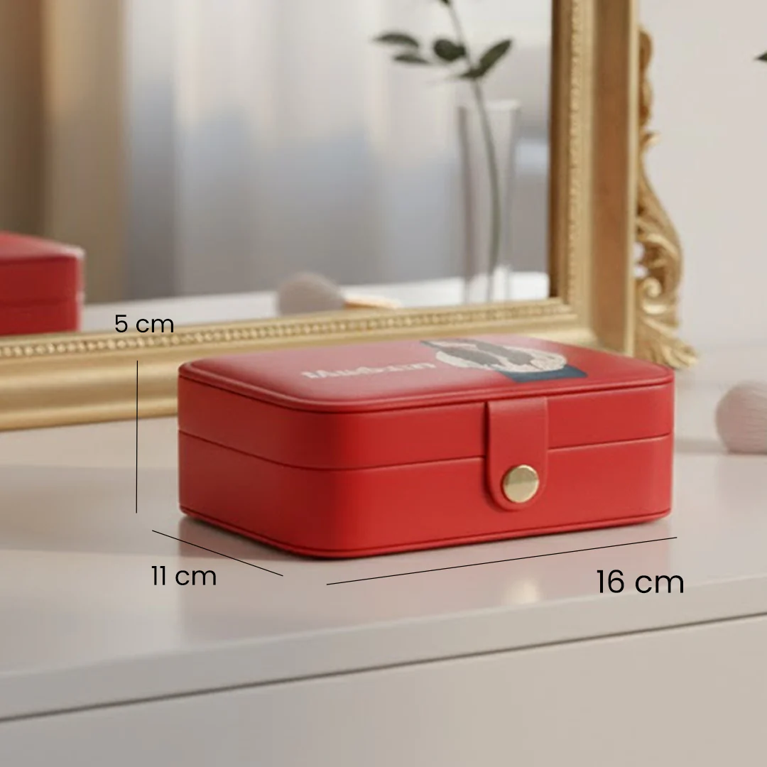 Red Customized Jewellery Travel Case - Image 11