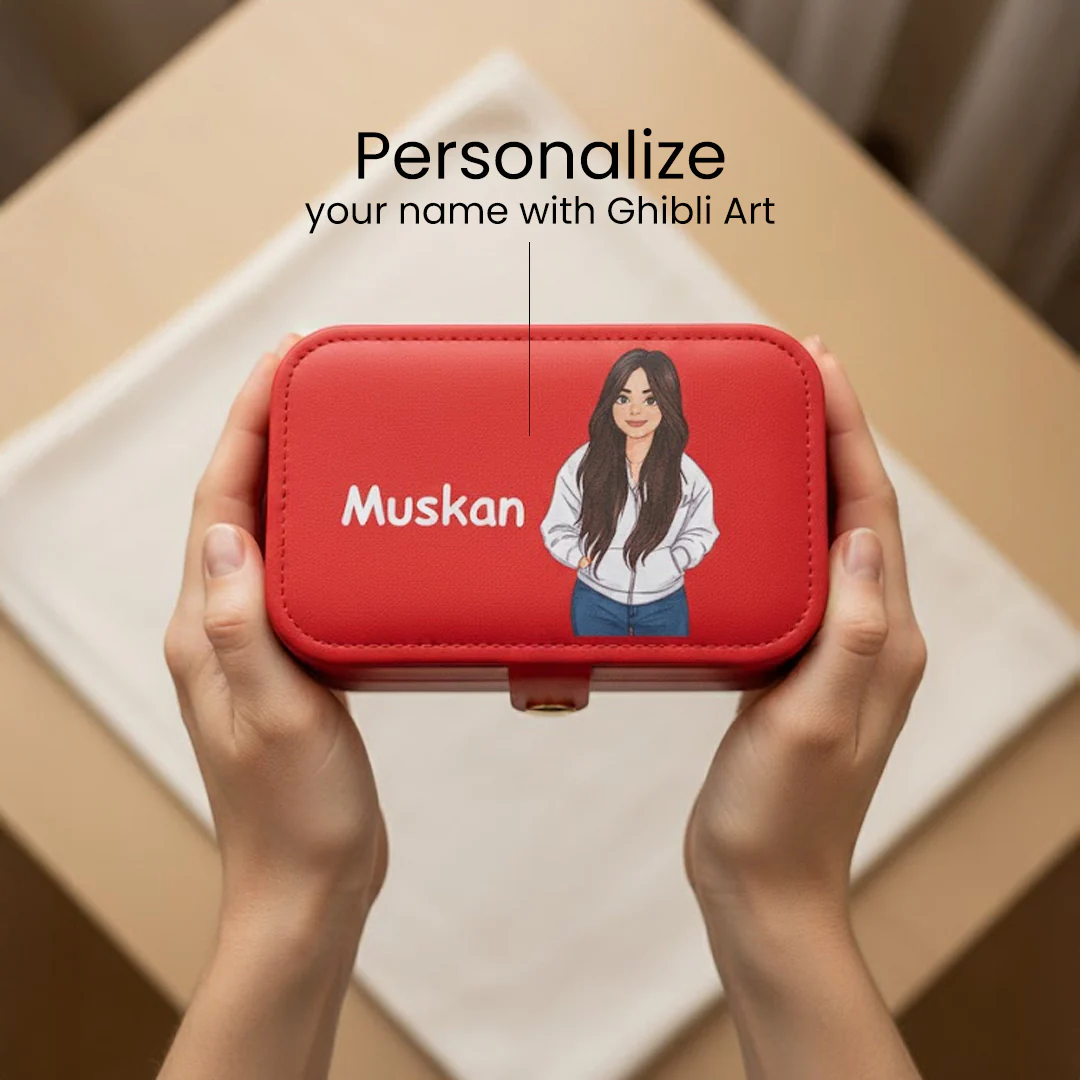 Red Customized Jewellery Travel Case - Image 3