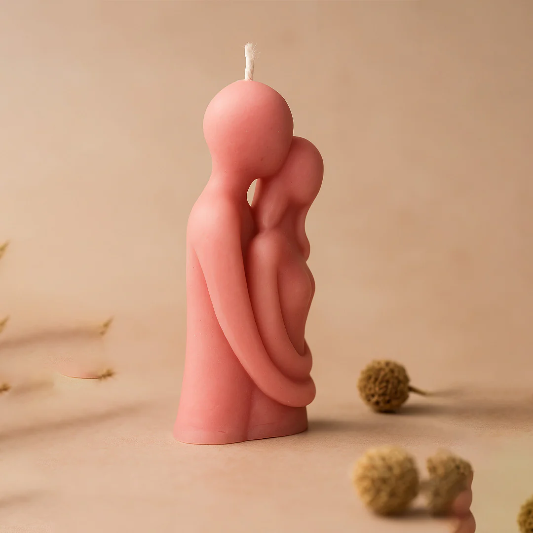 Romantic Couple Hug Candle Sculpture - Image 2