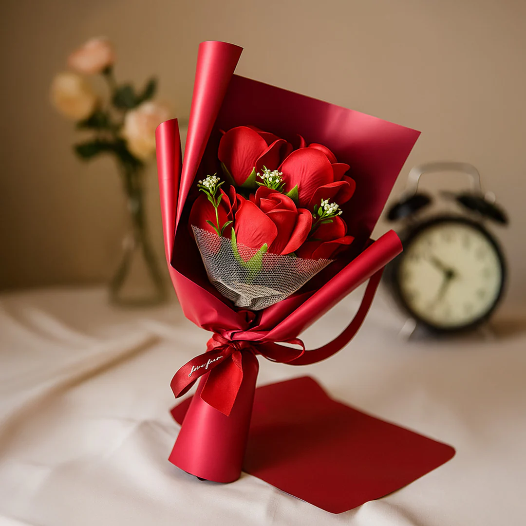Romantic Paper Soap Rose Bouquet Showpiece Gift - Image 3