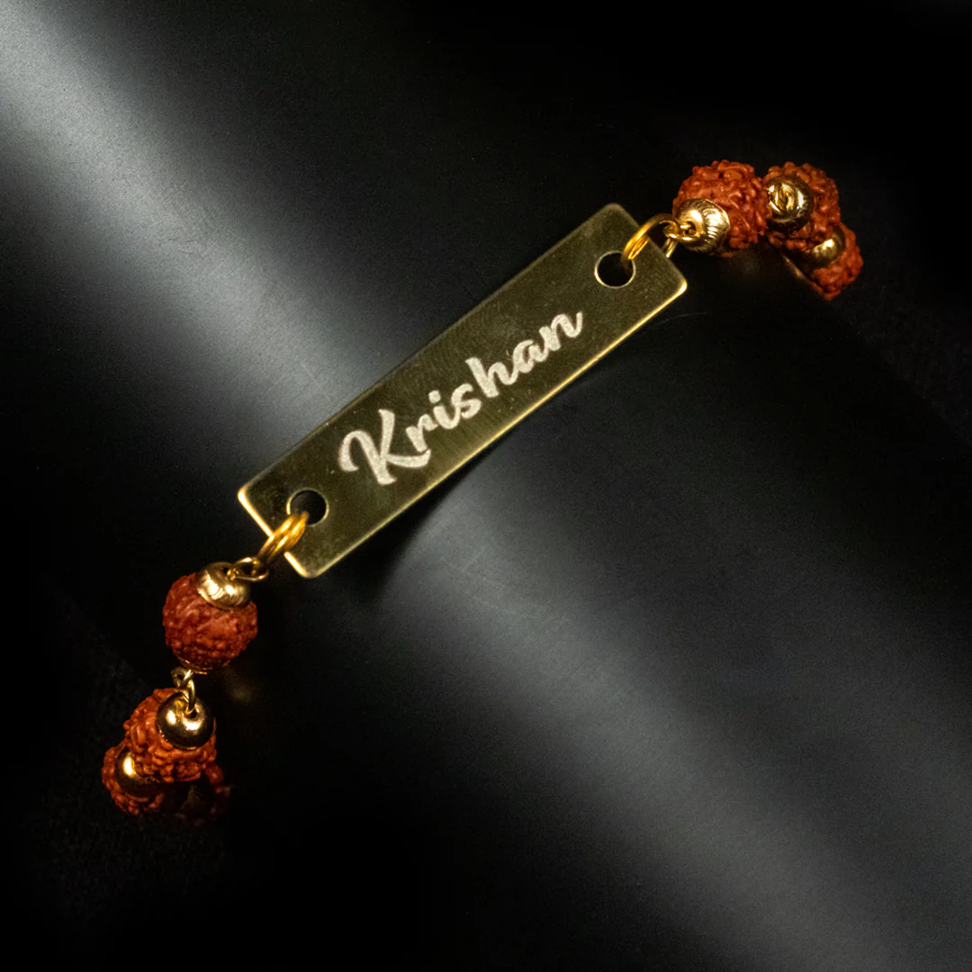 Rudraksha Name Bracelet Best Rakhi for Brother - Image 17