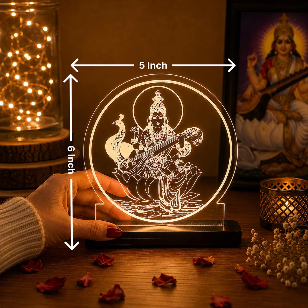 Saraswati Mata Car Dashboard Lamp - Image 2