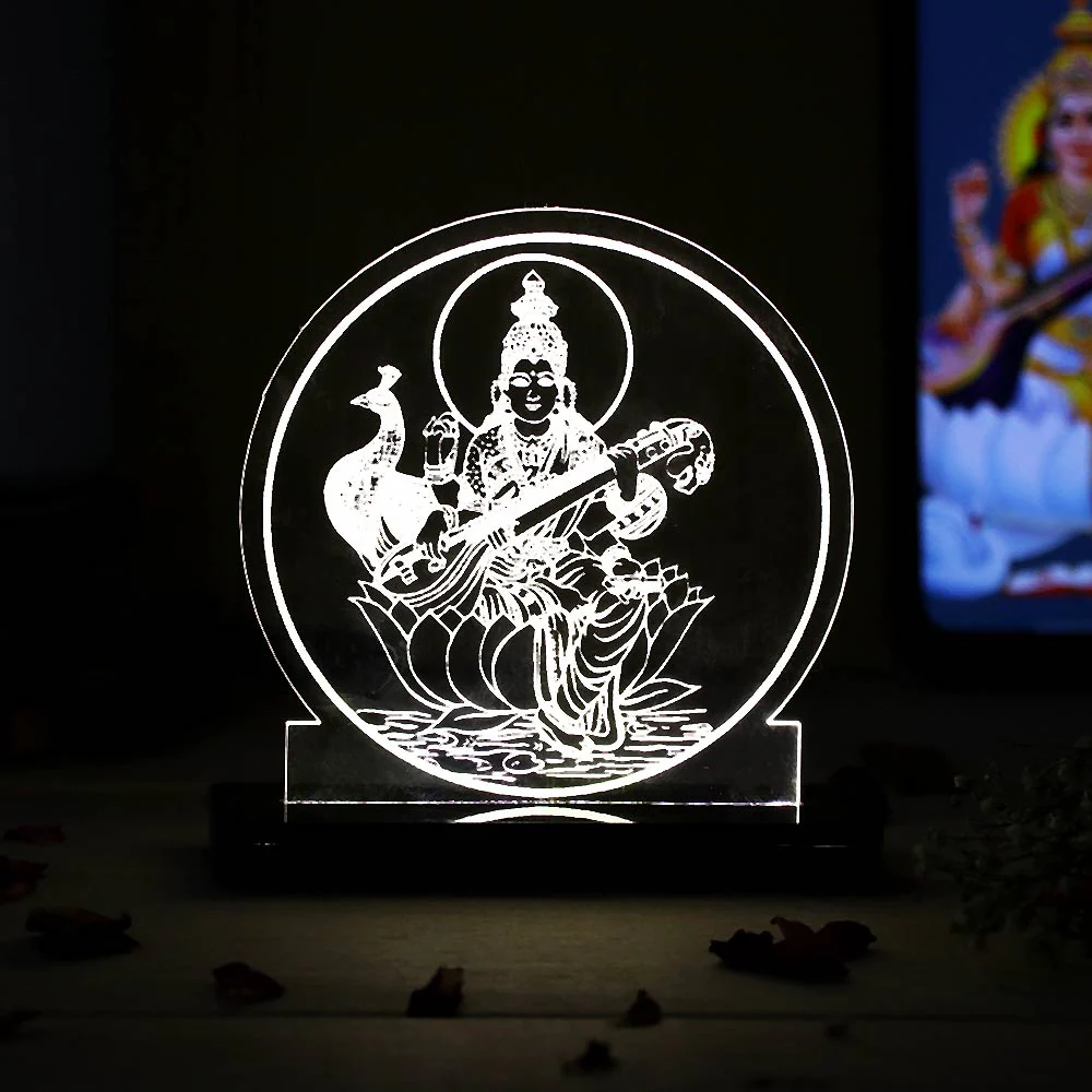 Saraswati Mata Car Dashboard Lamp - Image 4