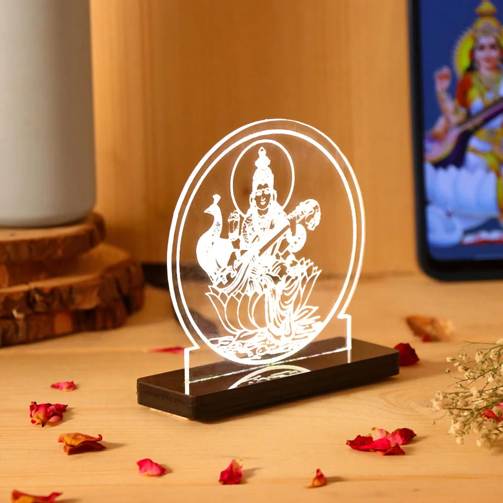 Saraswati Mata Car Dashboard Lamp - Image 5