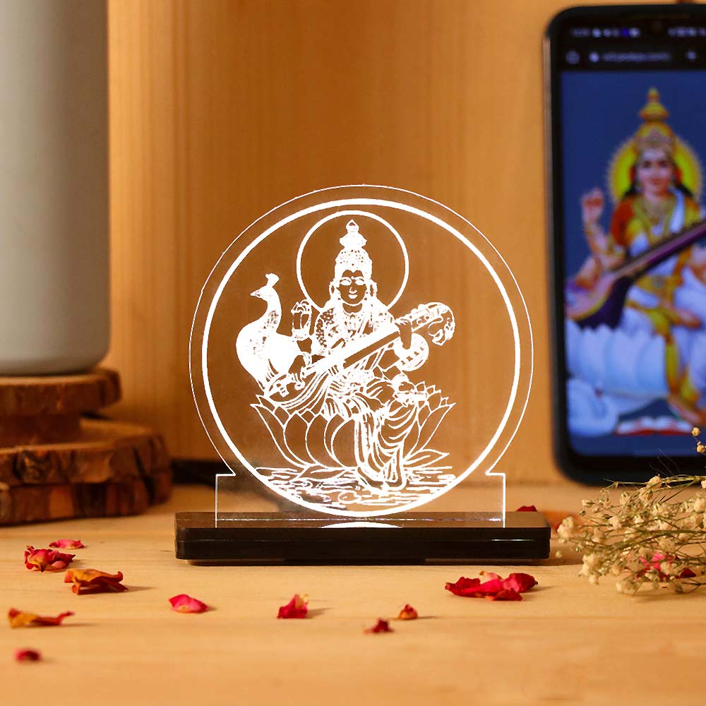 Saraswati Mata Car Dashboard Lamp - Image 6