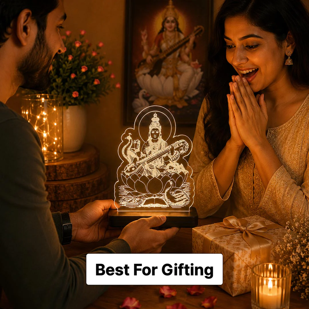 Saraswati Mata Ji Car Dashboard Lamp - Image 8