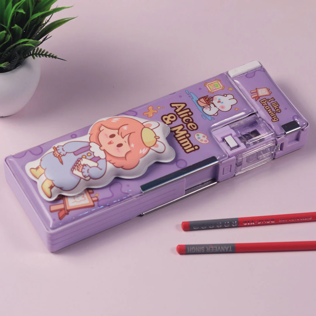 School Items for Kids -Customized Cartoon Printed Geometry Box - Image 4