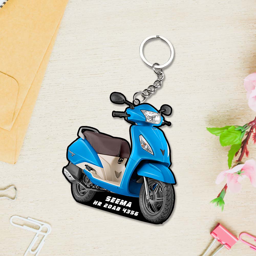 Scooty Keychain With Name - Image 2